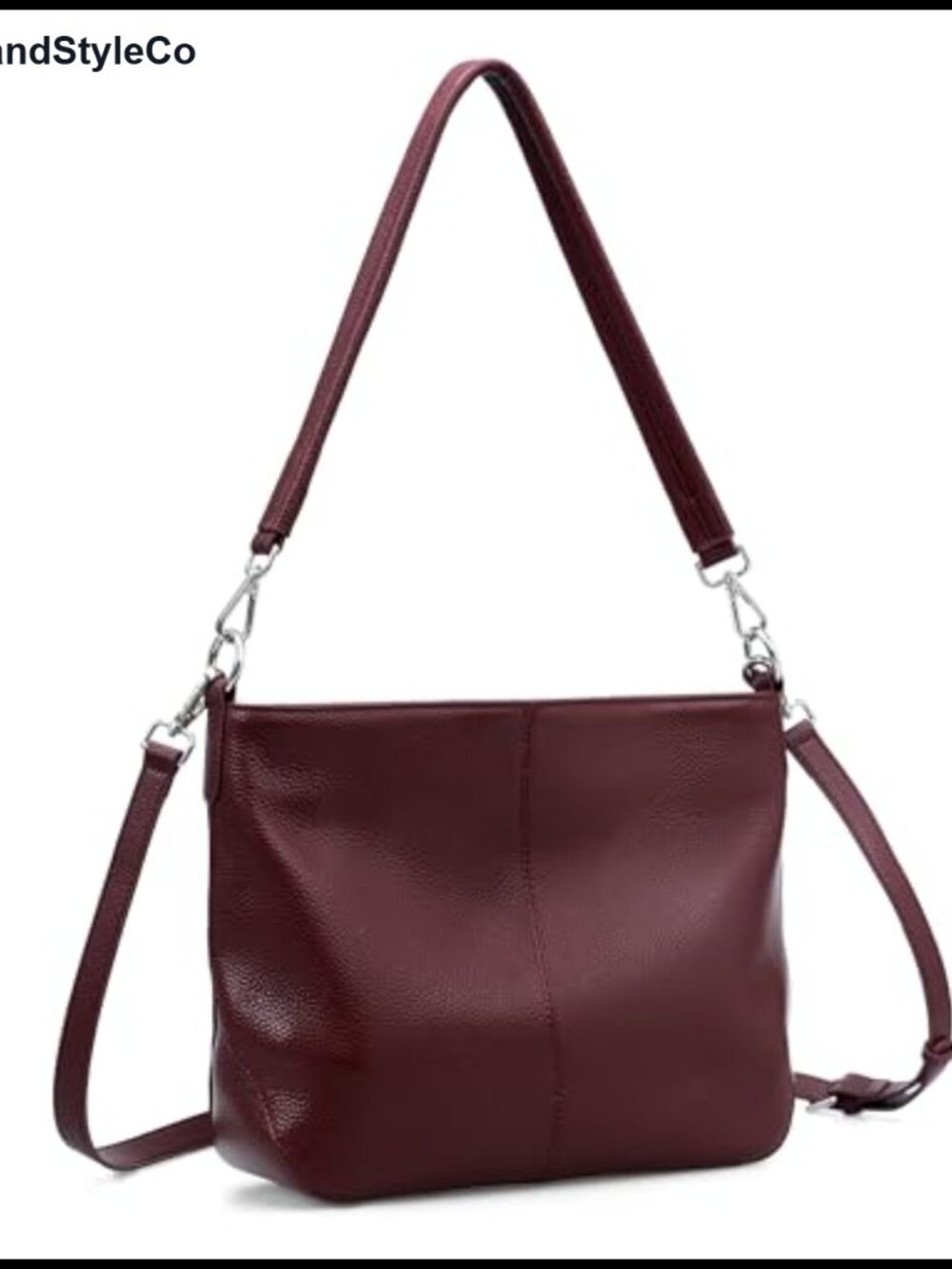Genuine Leather Crossbody Hobo Bag Women Soft Shoulder Purse with 2 Removable